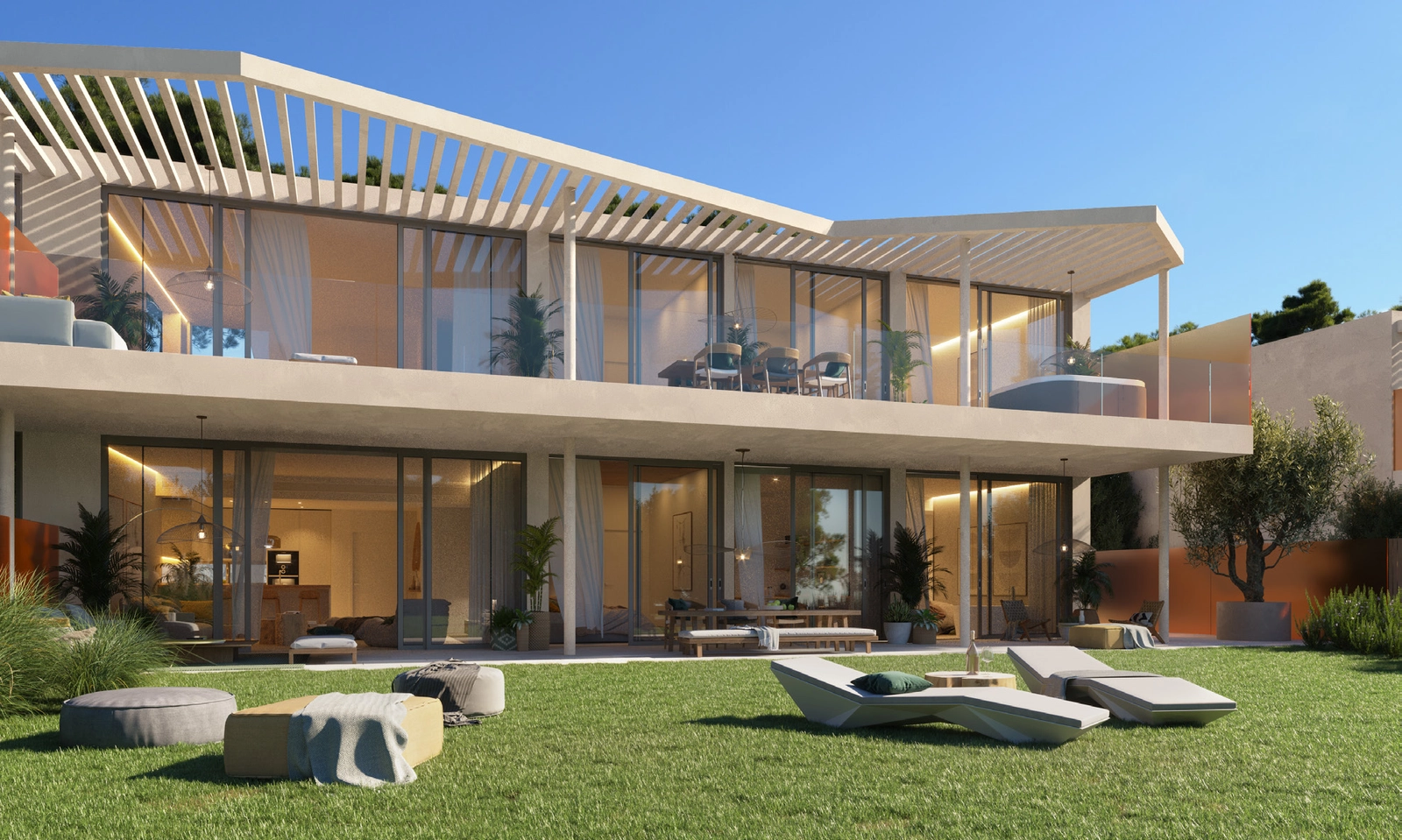 Die Architektur fügt sich nahtlos in die natürliche Landschaft ein und schafft ein Gefühl von Harmonie und Frieden.