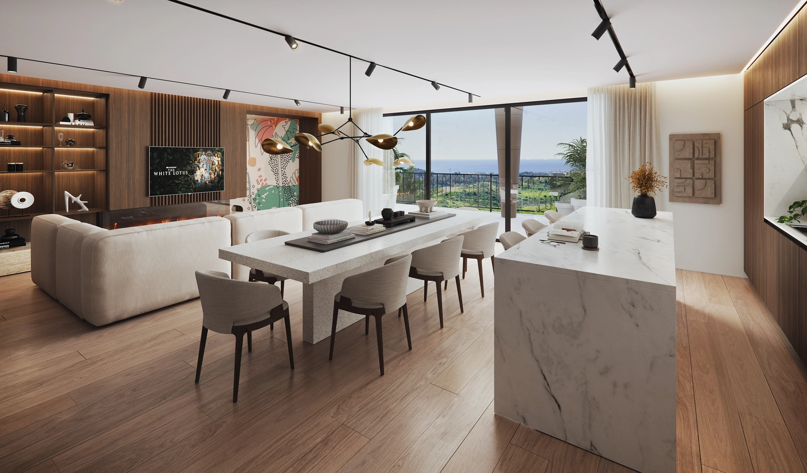 Eine elegante Gastrobar, in der sich Bewohner treffen, entspannen und gemeinsam Zeit im Herzen von Mijas genießen können.