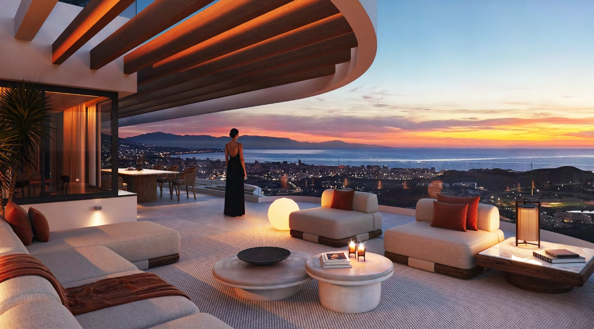 Ihr Zuhause am Hang bietet die perfekte Kulisse, um die wunderschönen Sonnenuntergänge der Costa del Sol zu genießen.