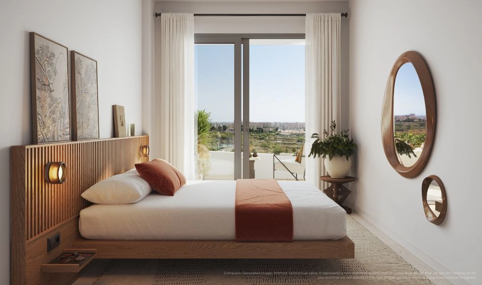 Die Schlafzimmer sind als ruhige Rückzugsorte konzipiert und werden von natürlichem Licht der Costa del Sol durchflutet.