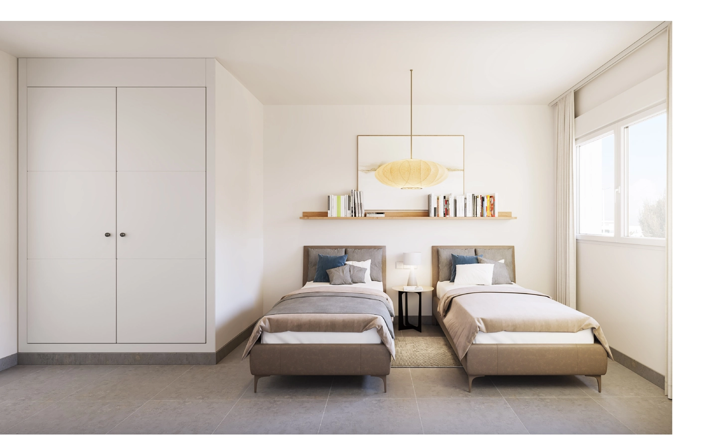 Komfortable und helle Schlafzimmer bieten einen ruhigen Raum für Familie oder Gäste.