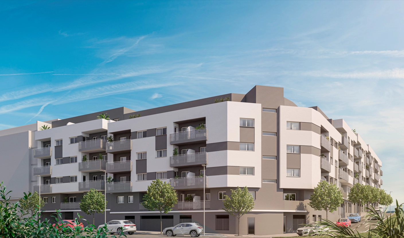 Das Bauprojekt zeichnet sich durch moderne Architektur mit einem klaren, zeitgenössischen Design aus.