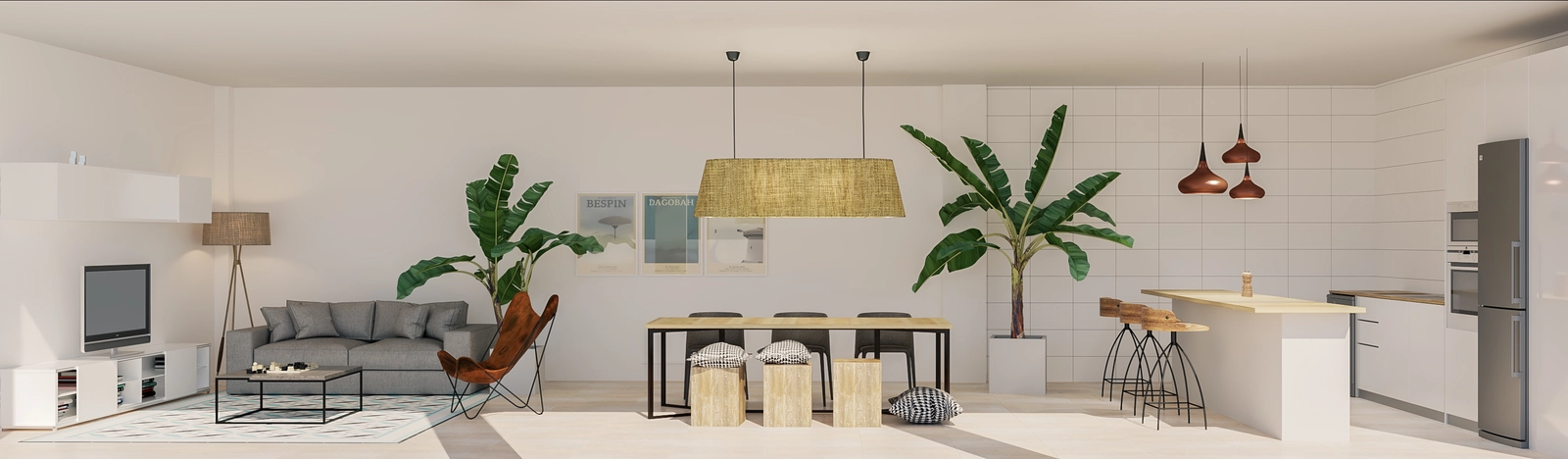 Ein wunderschön gestalteter Innenbereich für Bewohner zum Entspannen und geselligen Beisammensein.