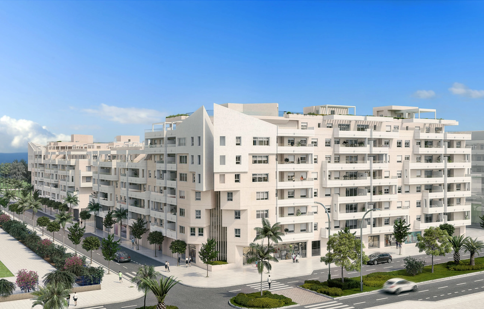 Zeitgenössische Architektur fügt sich nahtlos in die wunderschöne Umgebung der Costa del Sol ein.