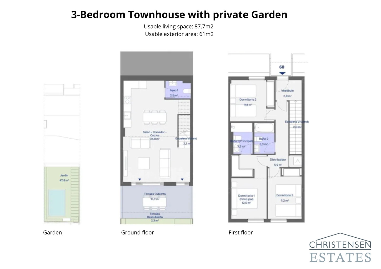Ein einzigartiges Hausdesign mit drei Schlafzimmern, das einen Wohnbereich im Erdgeschoss aufweist, der sich in einen großen privaten Garten erstreckt, ideal für das Familienleben.