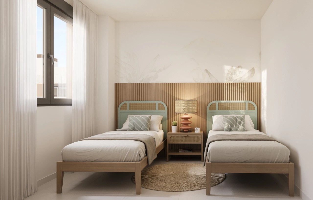 Komfortable und lichtdurchflutete Nebenschlafzimmer, perfekt für Familie, Gäste oder als Home-Office.