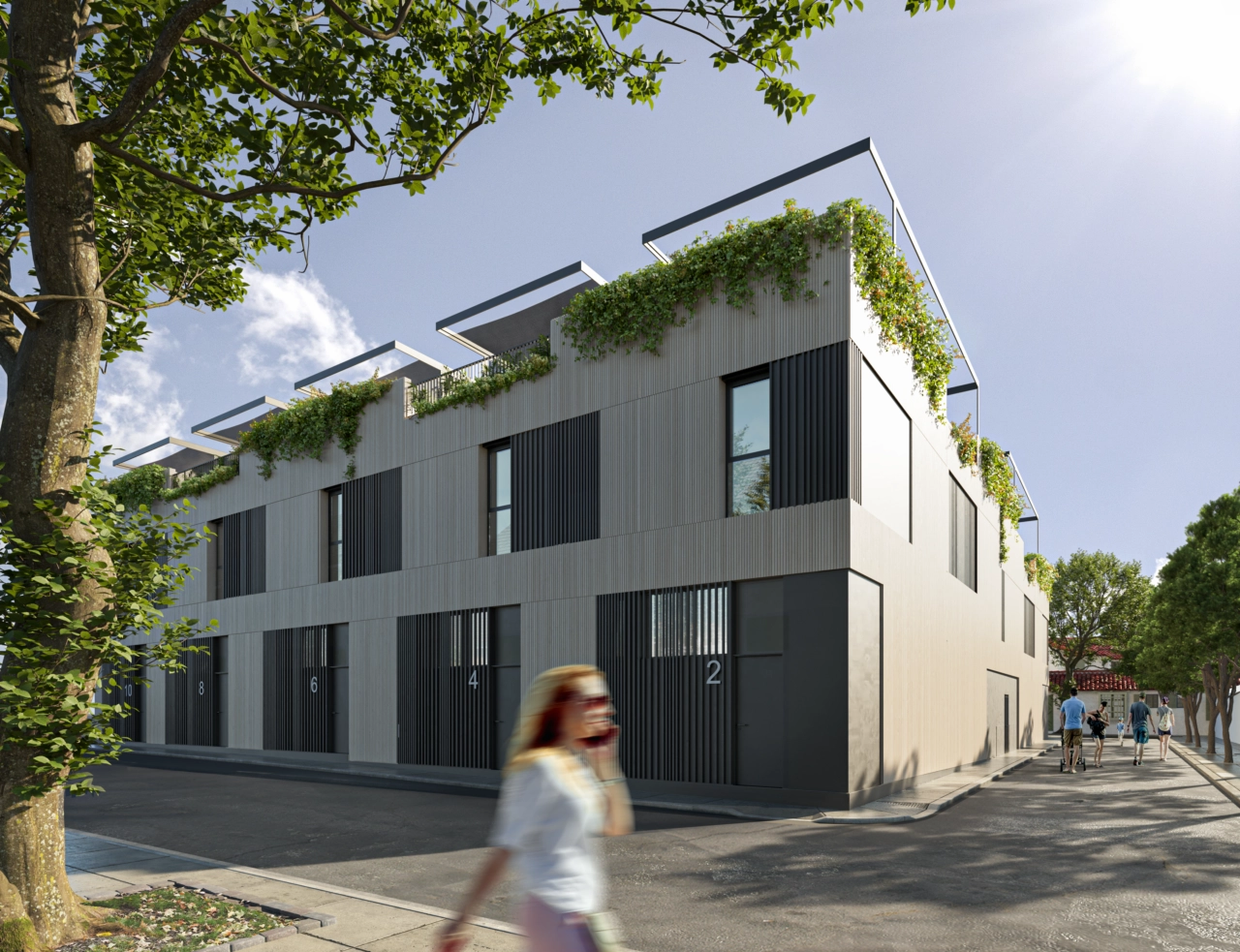 Die klaren Linien und moderne Fassade dieses exklusiven Wohnprojekts in Pedregalejo.