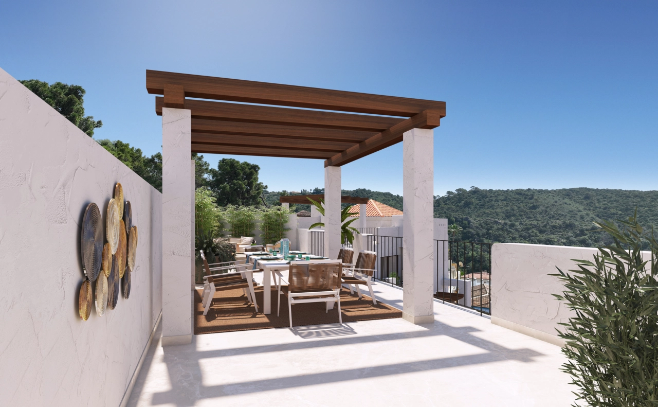 Eine private Terrasse, ideal, um das mediterrane Klima und Mahlzeiten im Freien zu genießen.