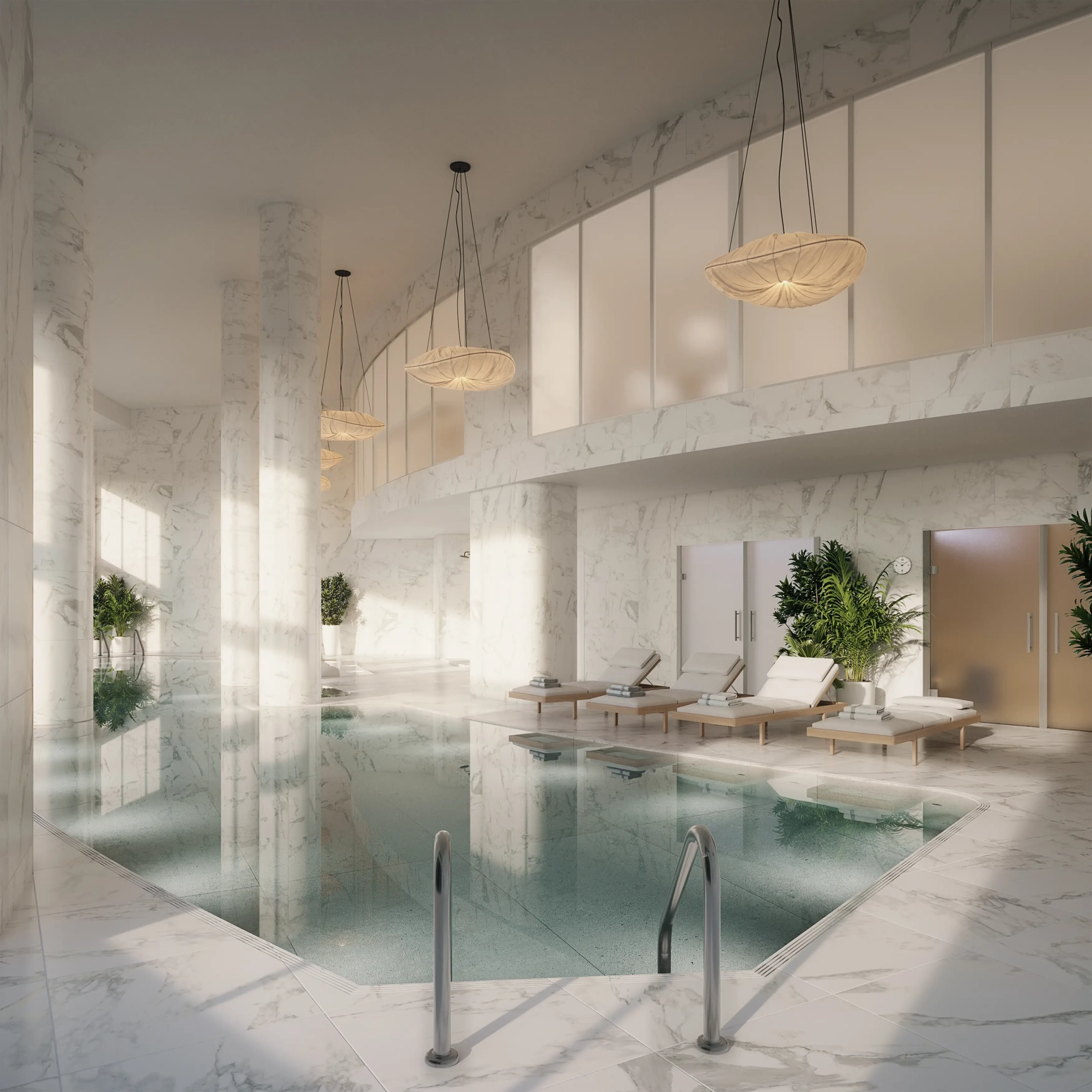 Entspannen und erholen Sie sich im exklusiven Indoor-Spa mit beheiztem Pool und Wellnesseinrichtungen.