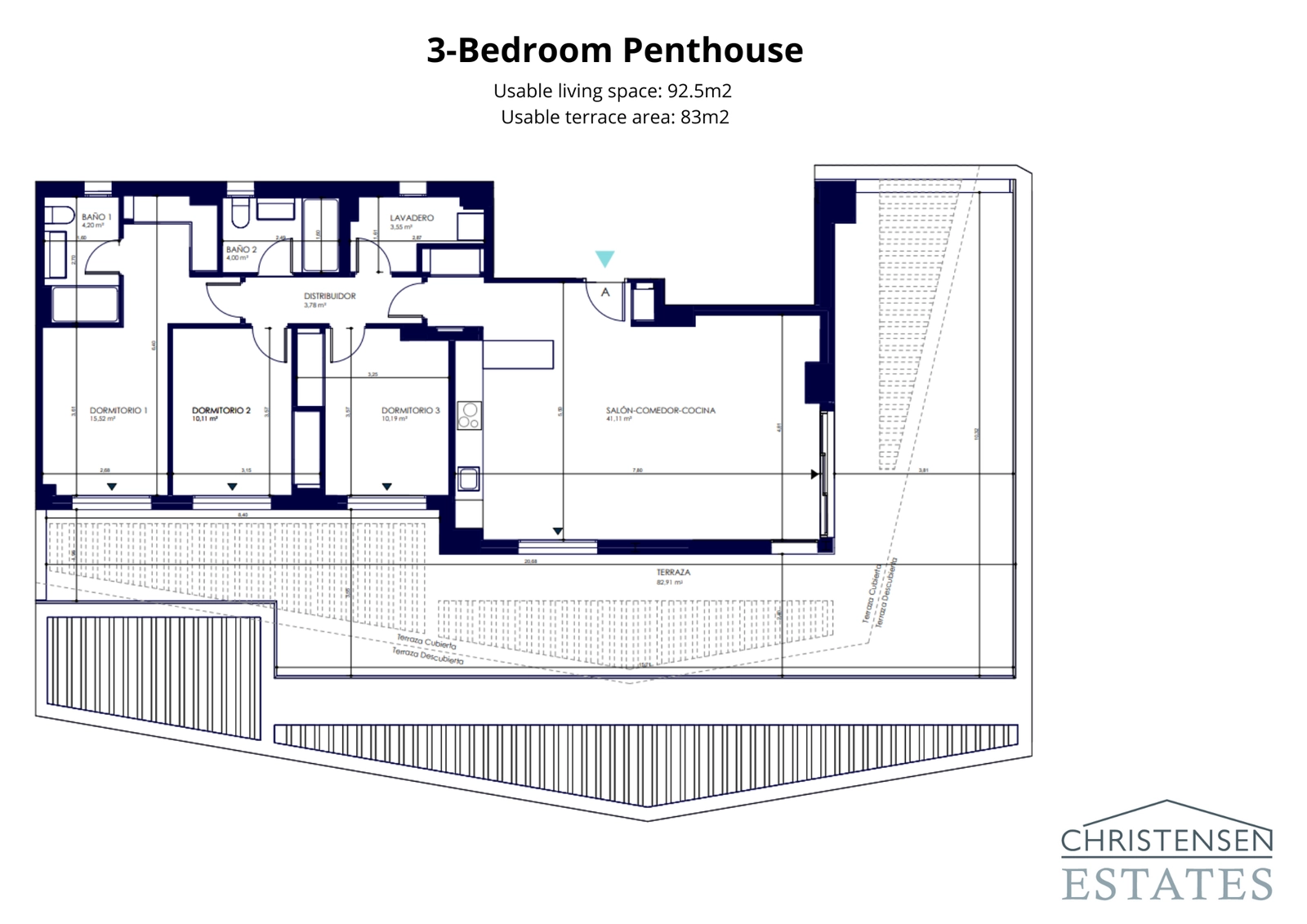 Das Dreizimmer-Penthouse bietet einen hervorragenden Grundriss mit geräumigen Innenbereichen und einer riesigen Terrasse, perfekt für einen luxuriösen Lebensstil an der Costa del Sol.