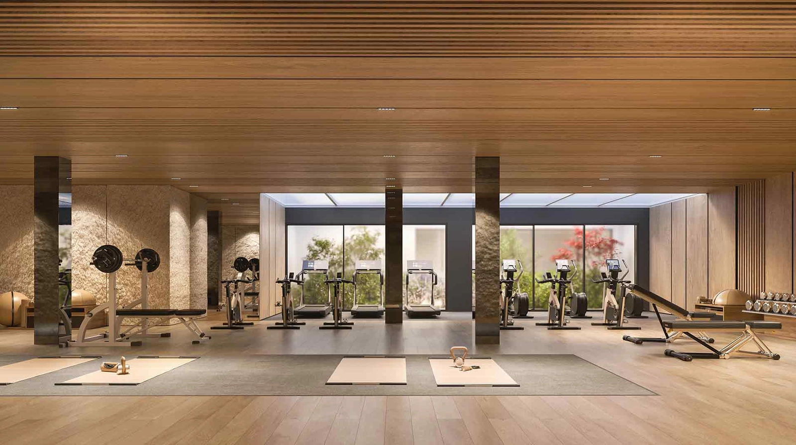 Ein hochmodernes Fitnessstudio mit modernen Geräten für einen gesunden und aktiven Lebensstil.