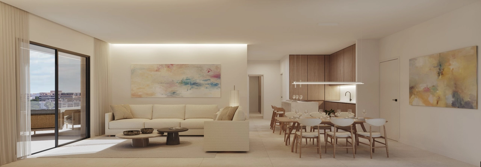 Geräumige Wohnzimmer sind lichtdurchflutet und verbinden sich nahtlos mit dem Außenbereich.