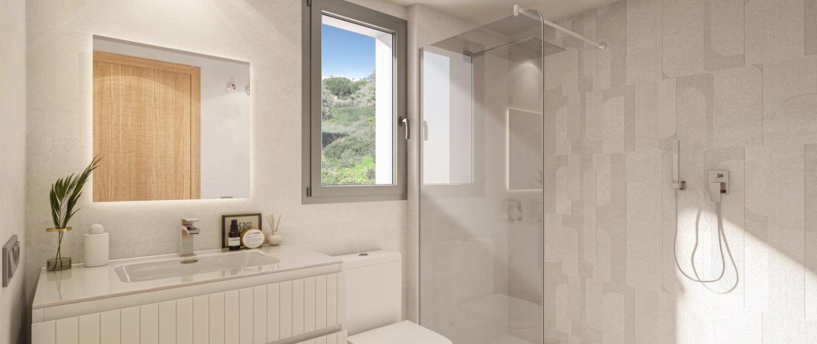 Moderne Badezimmer sind mit hochwertigen Armaturen und Oberflächen ausgestattet und schaffen ein Wellness-Ambiente.