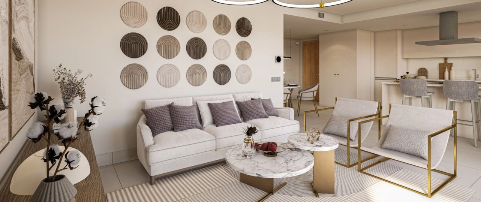 Moderne Innenräume zeichnen sich durch hochwertige Materialien und eine neutrale Farbpalette aus und bieten eine Leinwand für Ihren persönlichen Stil.