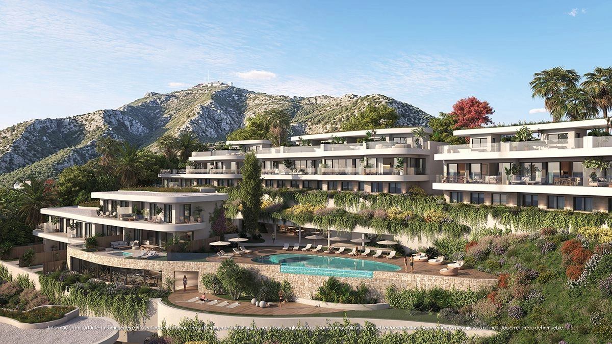 Ein weitläufiger Blick auf die Anlage, der zeigt, wie sich ihr innovatives Design harmonisch in die natürliche Hanglandschaft einfügt.