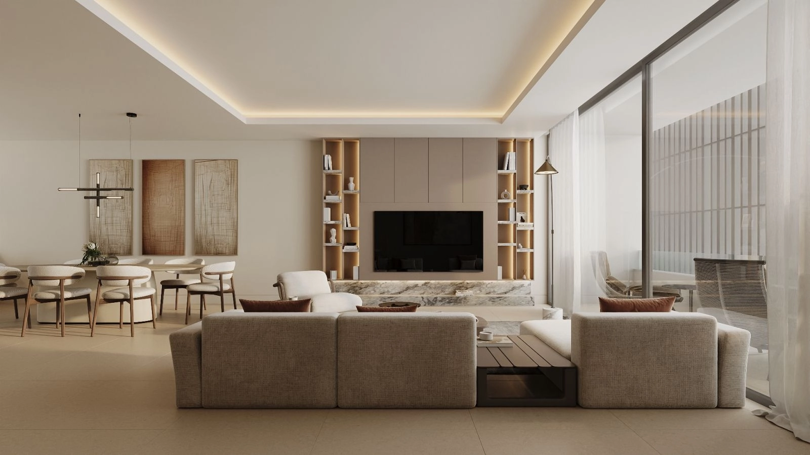 Ein weitläufiger Wohn- und Essbereich, perfekt für die Bewirtung von Gästen oder ruhige Familienmomente.