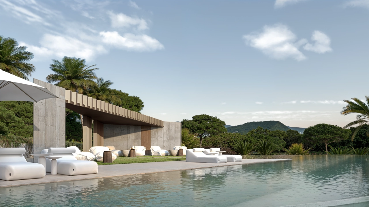 Das große Gemeinschaftsschwimmbad und der Sonnenbereich bieten eine perfekte Kulisse zum Entspannen und Genießen der spanischen Sonne.