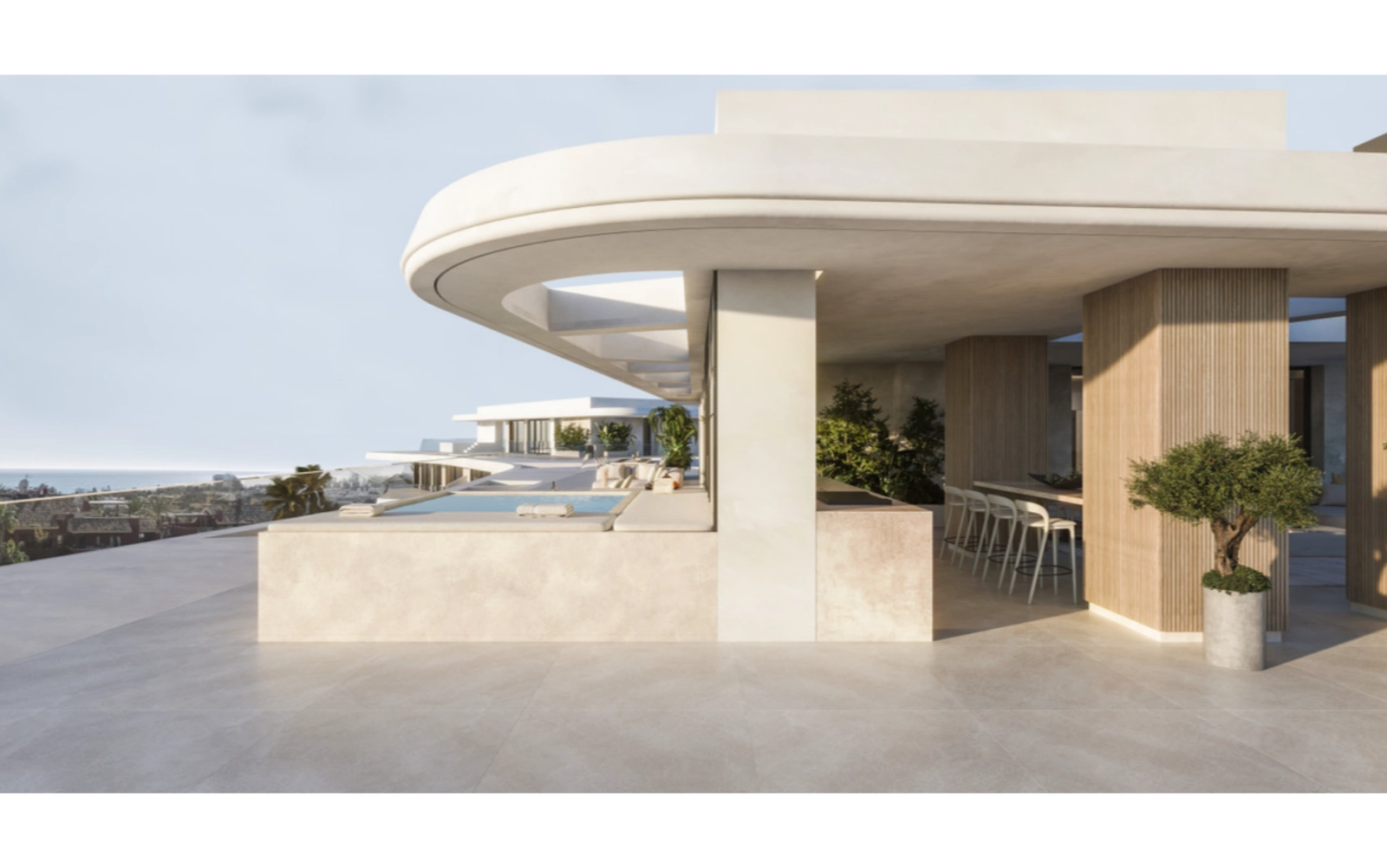 Ausgewählte Dachgeschosswohnungen verfügen über einen privaten Tauchpool auf der Terrasse für ultimativen Luxus.