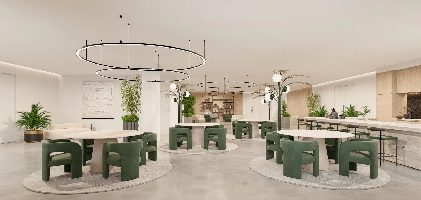 Die stilvolle Lounge für Bewohner, ein komfortabler Raum zum geselligen Beisammensein oder Entspannen.