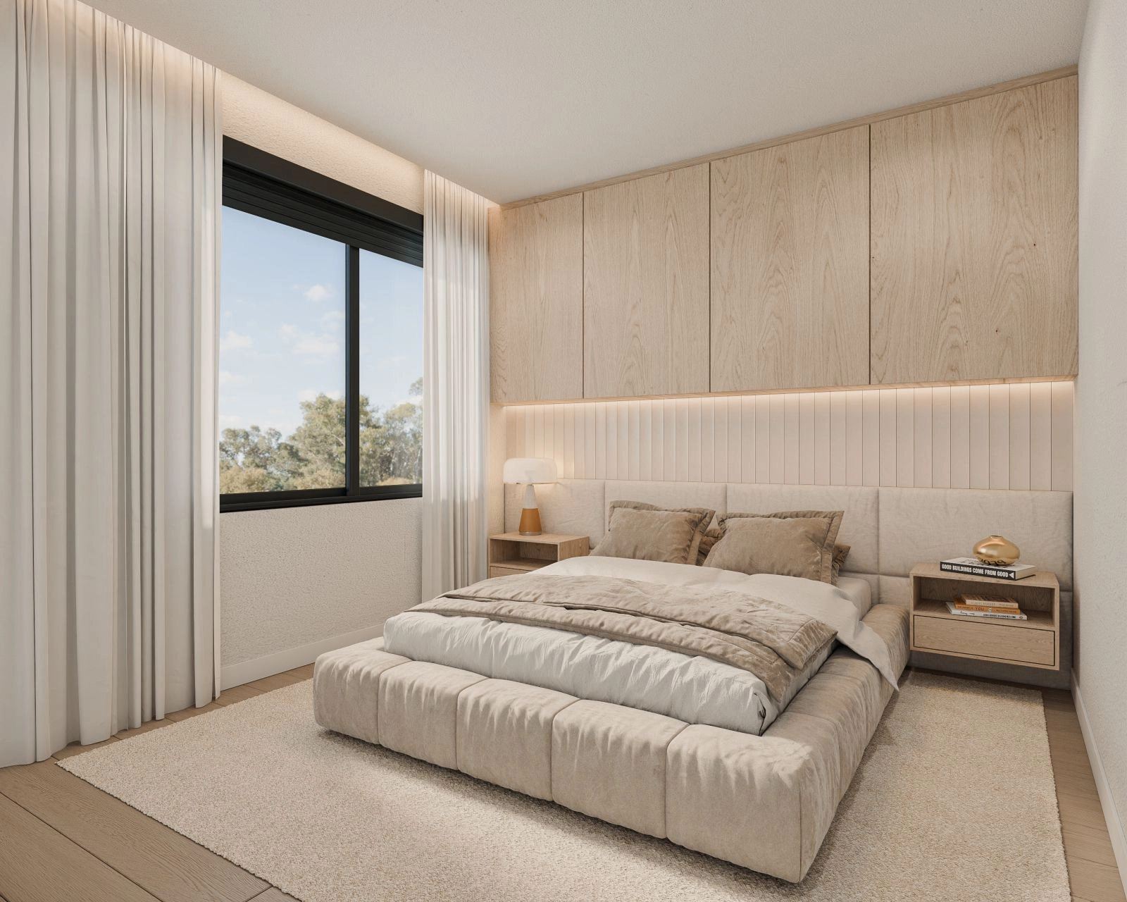 Ein gemütliches und elegantes Gästezimmer, das auf Komfort und Stil ausgelegt ist.