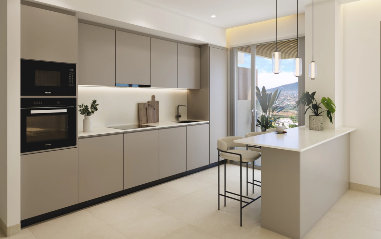 Ein elegantes und modernes Badezimmer mit hochwertigen Armaturen und einem klaren, minimalistischen Design.