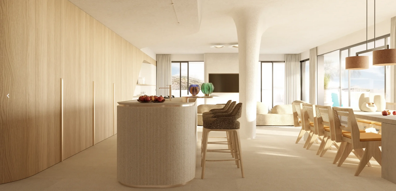 Moderne Architektur prägt Carat und fügt sich nahtlos in die natürliche Landschaft der Costa del Sol ein.