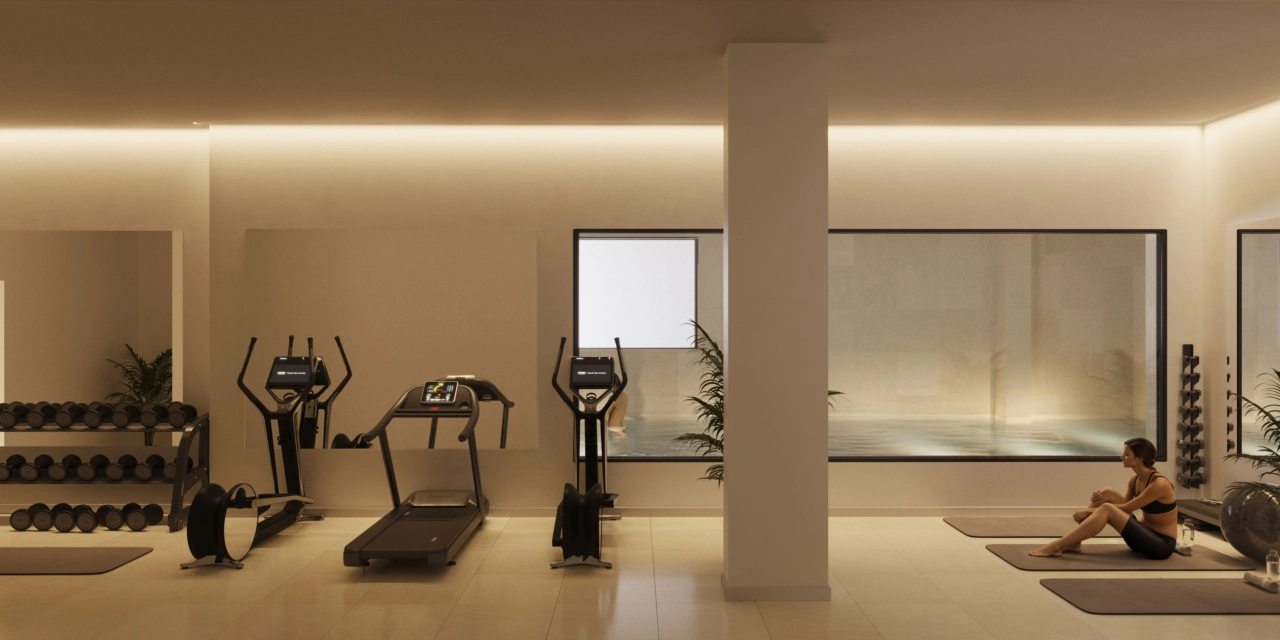 Ein hochmodernes Fitnessstudio ermöglicht es Ihnen, einen gesunden Lebensstil zu pflegen, ohne das Haus verlassen zu müssen.