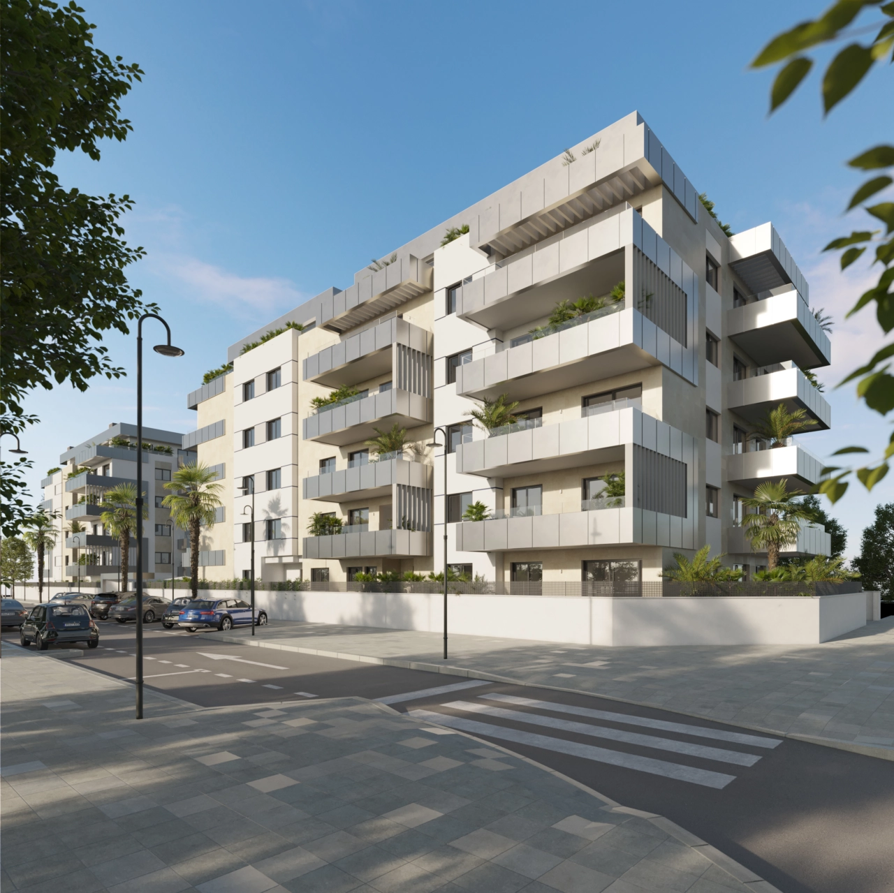 Die zeitgenössische Architektur des Gebäudes verbindet Eleganz und modernes Design.