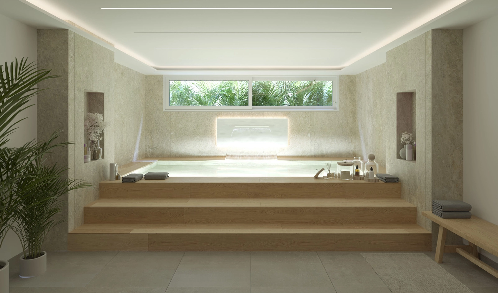 Das private Spa der Bewohner, ein perfekter Ort zum Entspannen und Verjüngen.