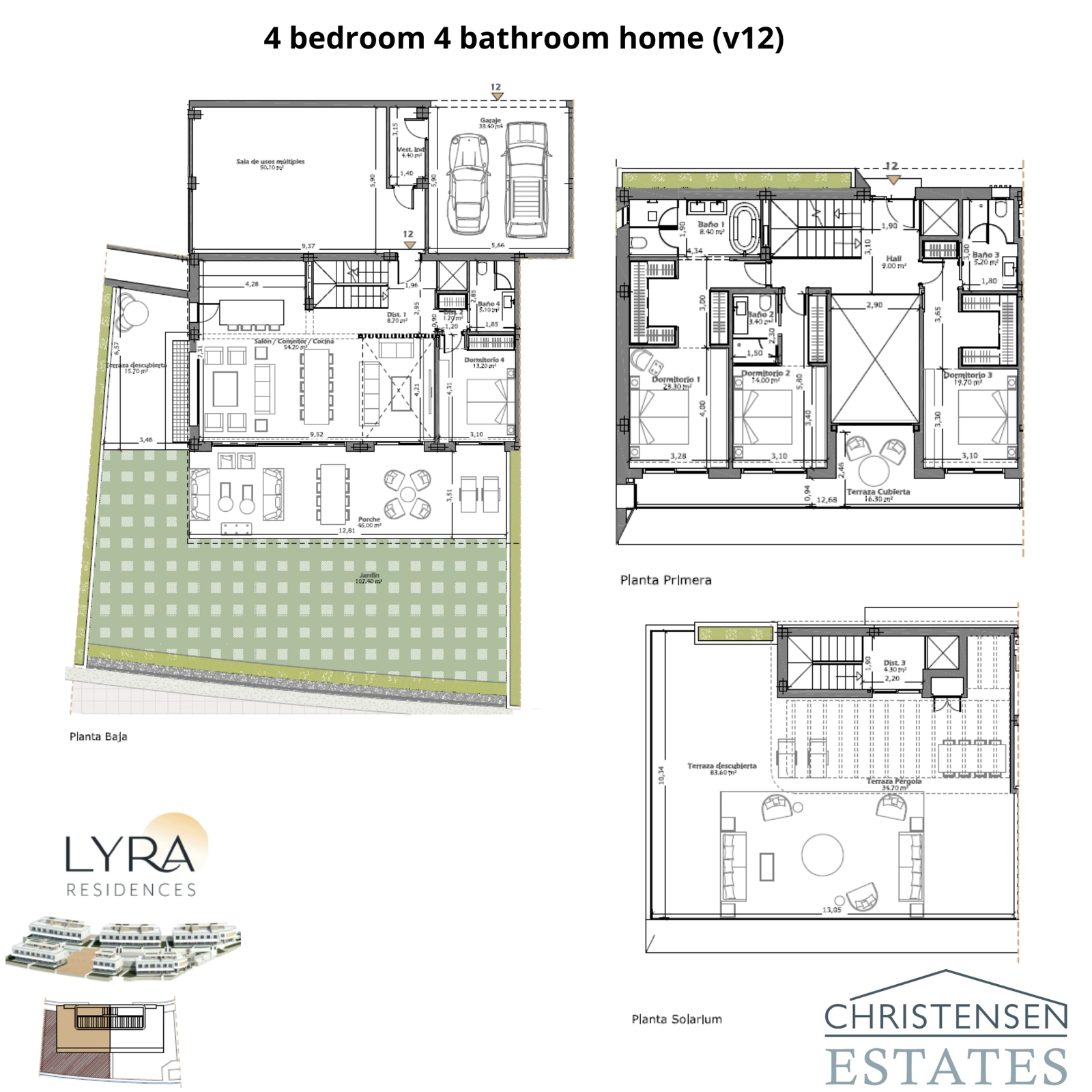 Diese Grundrissvariante hebt die intelligente Raumnutzung über Keller, Erdgeschoss, Obergeschoss und Solarium hervor, um Komfort und Lebensstil zu maximieren.