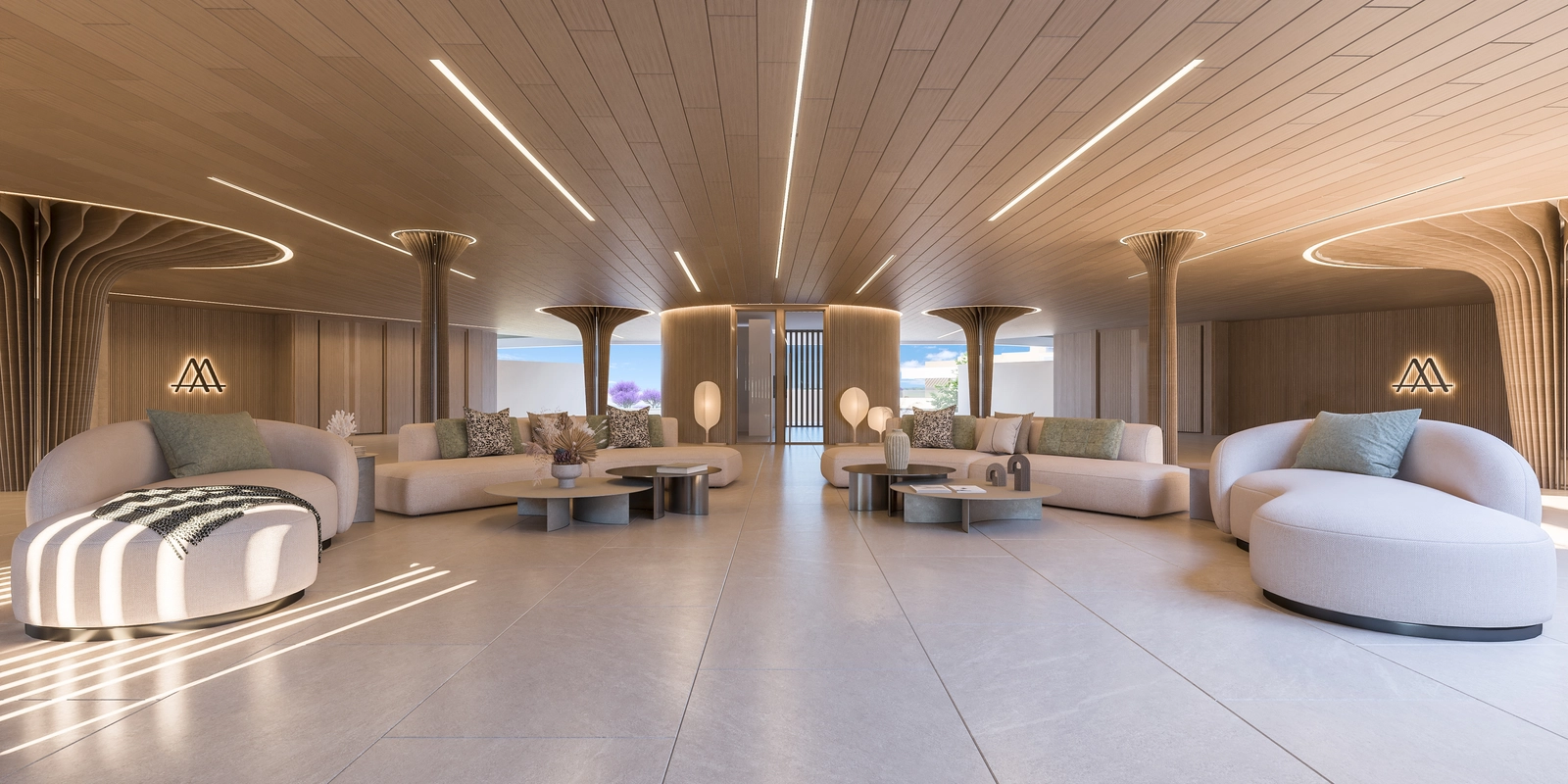 Die elegante Lounge für Bewohner, ein stilvoller und komfortabler Raum zum Entspannen oder für informelle Treffen.