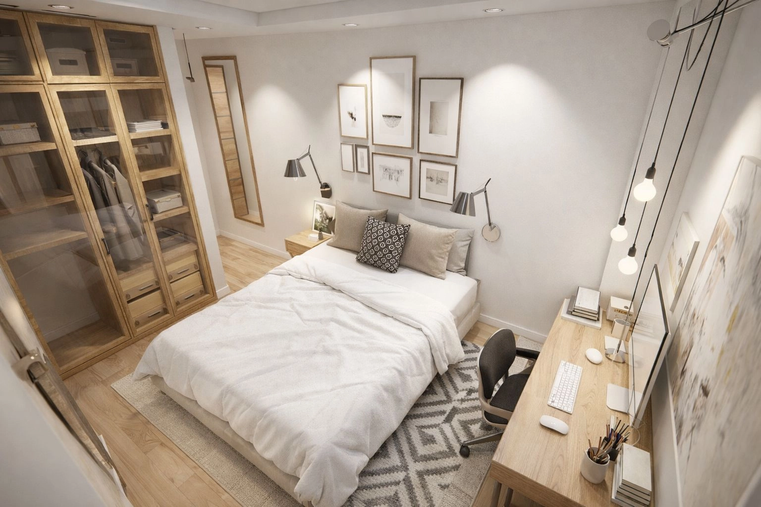 Ein vielseitiges zweites Schlafzimmer, perfekt für Gäste oder als Homeoffice.