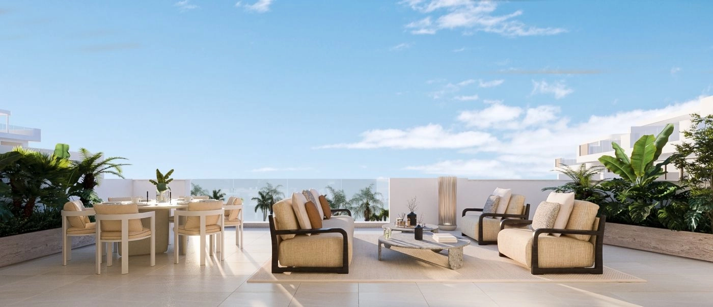 Eine private Terrasse, ideal zum Genießen des wunderbaren Klimas Südspaniens, perfekt zum Essen und Entspannen.