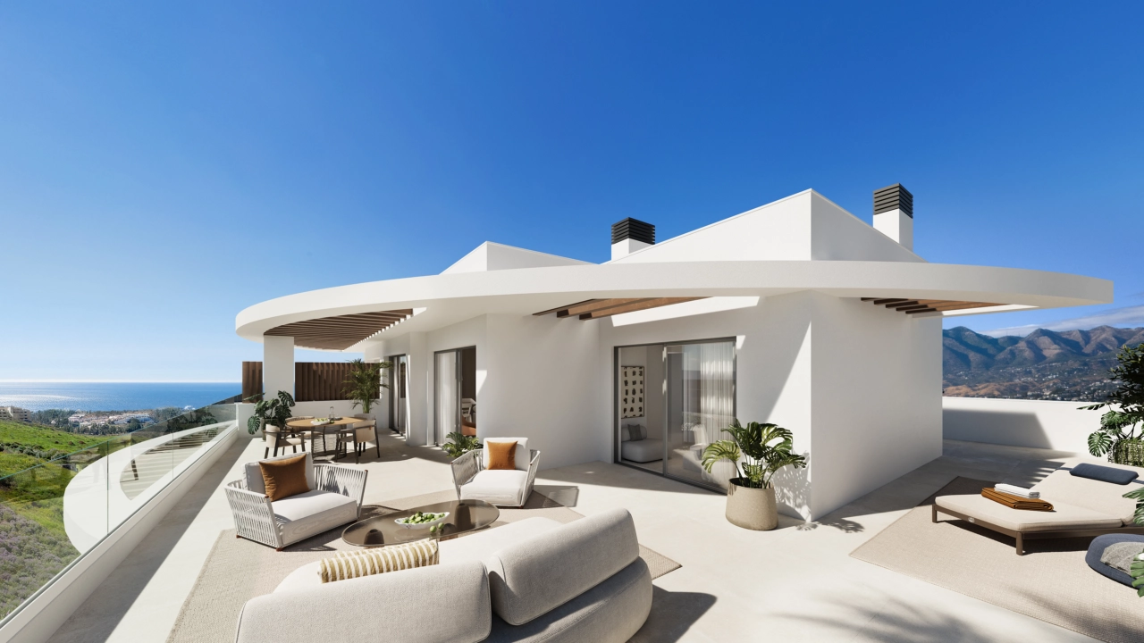 Stellen Sie sich vor, Sie entspannen auf Ihrer großzügigen privaten Terrasse mit unglaublichem Blick auf das Mittelmeer.