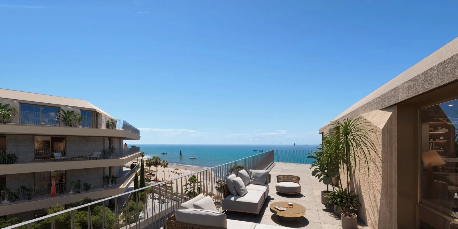 Private Balkone bieten den perfekten Raum zum Entspannen und Genießen der wunderschönen mediterranen Umgebung.