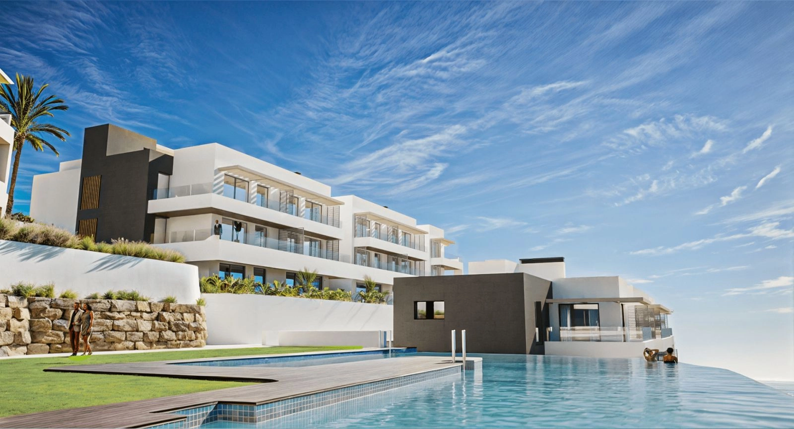 Genießen Sie die wunderschön angelegten Gemeinschaftsbereiche und den exklusiven Swimmingpool für Bewohner.