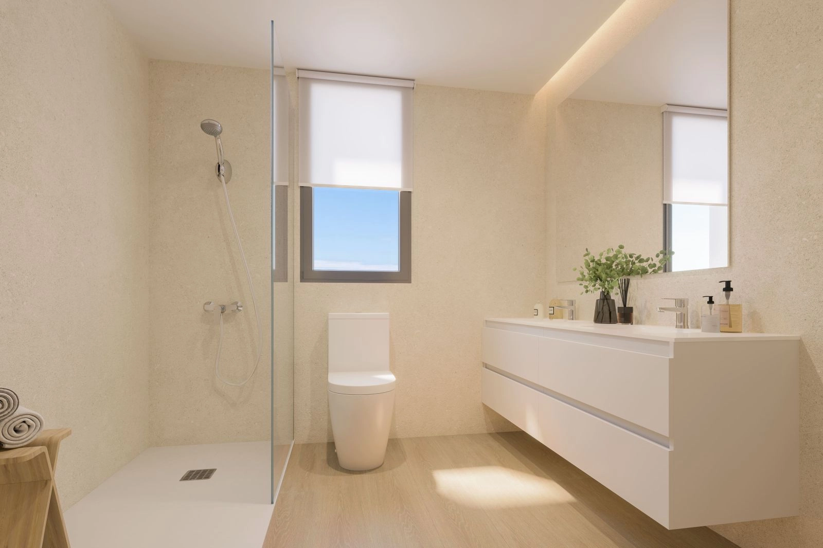 Moderne Badezimmer sind mit klaren Linien und hochwertigen Materialien für ein Spa-ähnliches Erlebnis gestaltet.