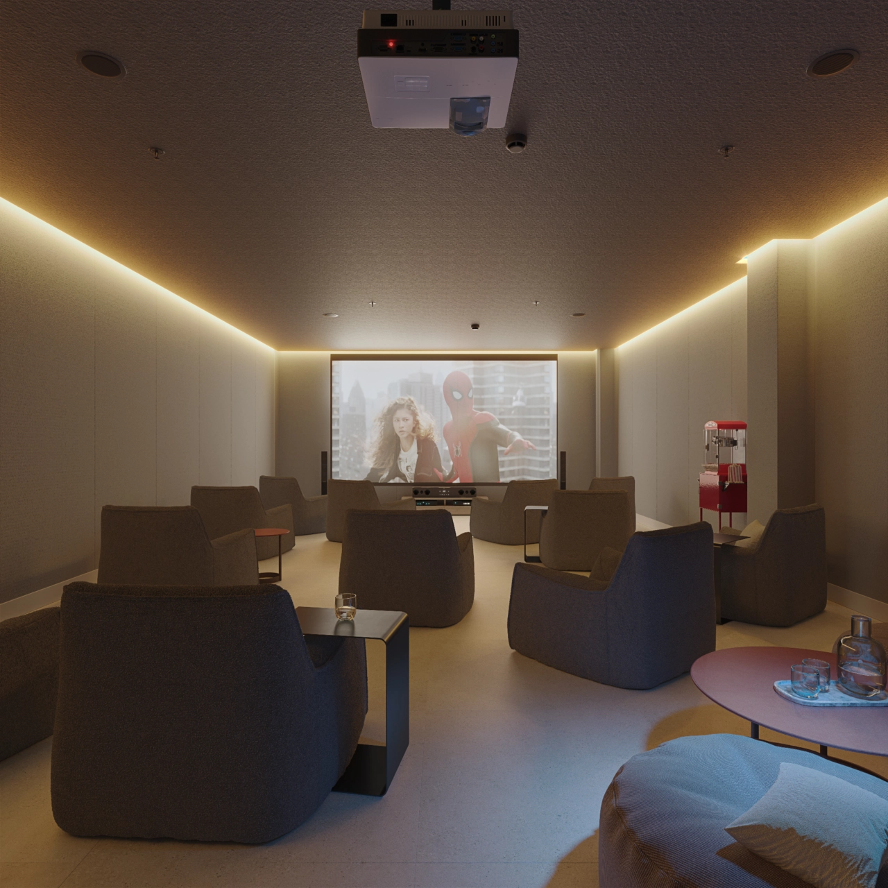 Genießen Sie einen Filmabend mit Familie und Freunden im privaten Kino vor Ort.