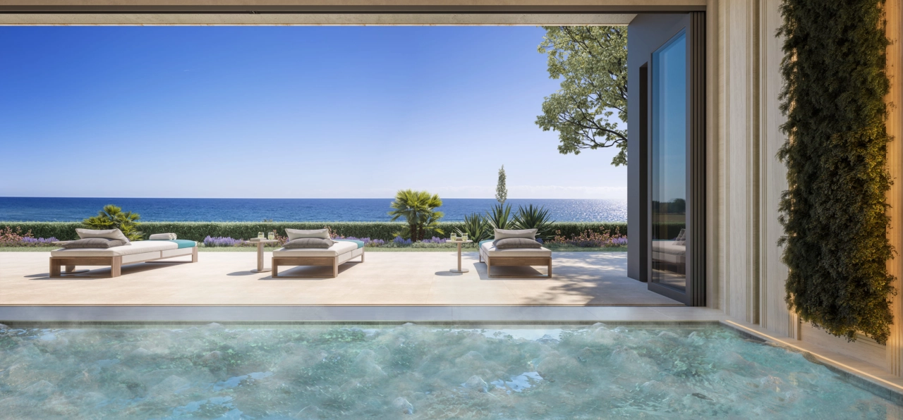 Entspannen und erholen Sie sich im exklusiven Spa für Bewohner, das sich auf eine ruhige Sonnenterrasse öffnet.