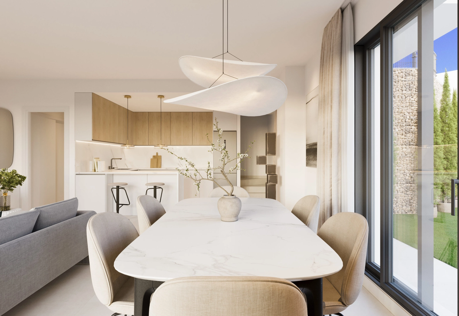 Der elegante Essbereich ist perfekt, um Mahlzeiten mit Familie und Freunden zu teilen.