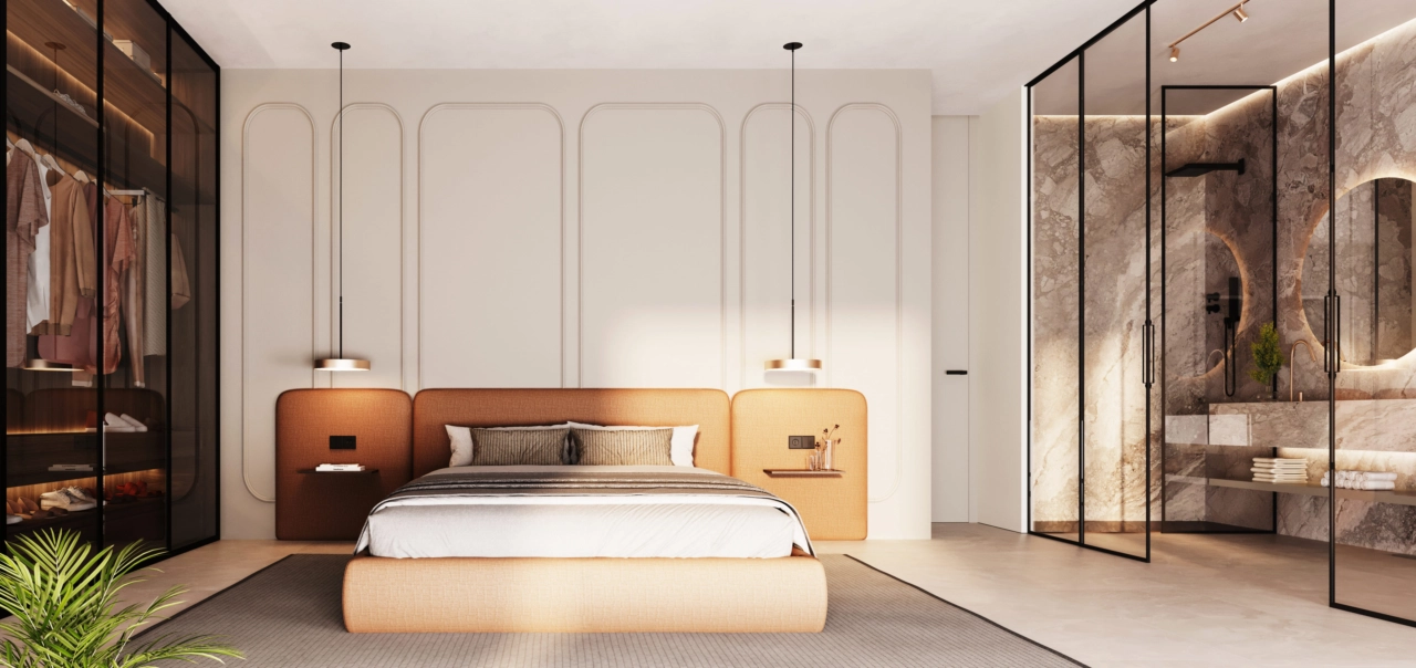 Eine ruhige Master-Suite, Ihr persönlicher Rückzugsort für Erholung und Entspannung.