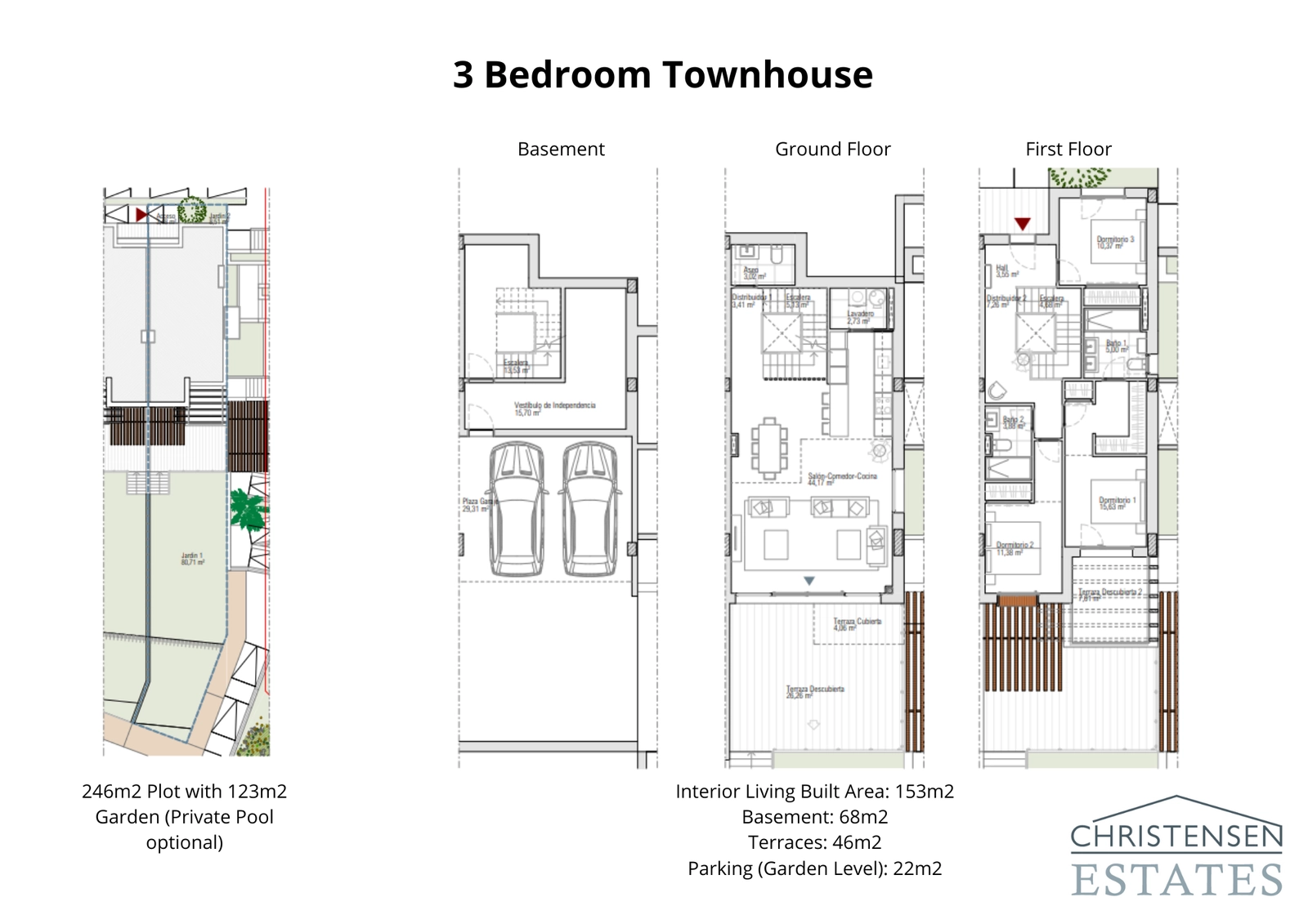 Dieser Grundriss mit 3 Schlafzimmern bietet ein cleveres Design mit offenen Wohnbereichen, großzügigen Terrassen und einem privaten Garten, der ein perfektes Gleichgewicht zwischen Innen- und Außenleben schafft.