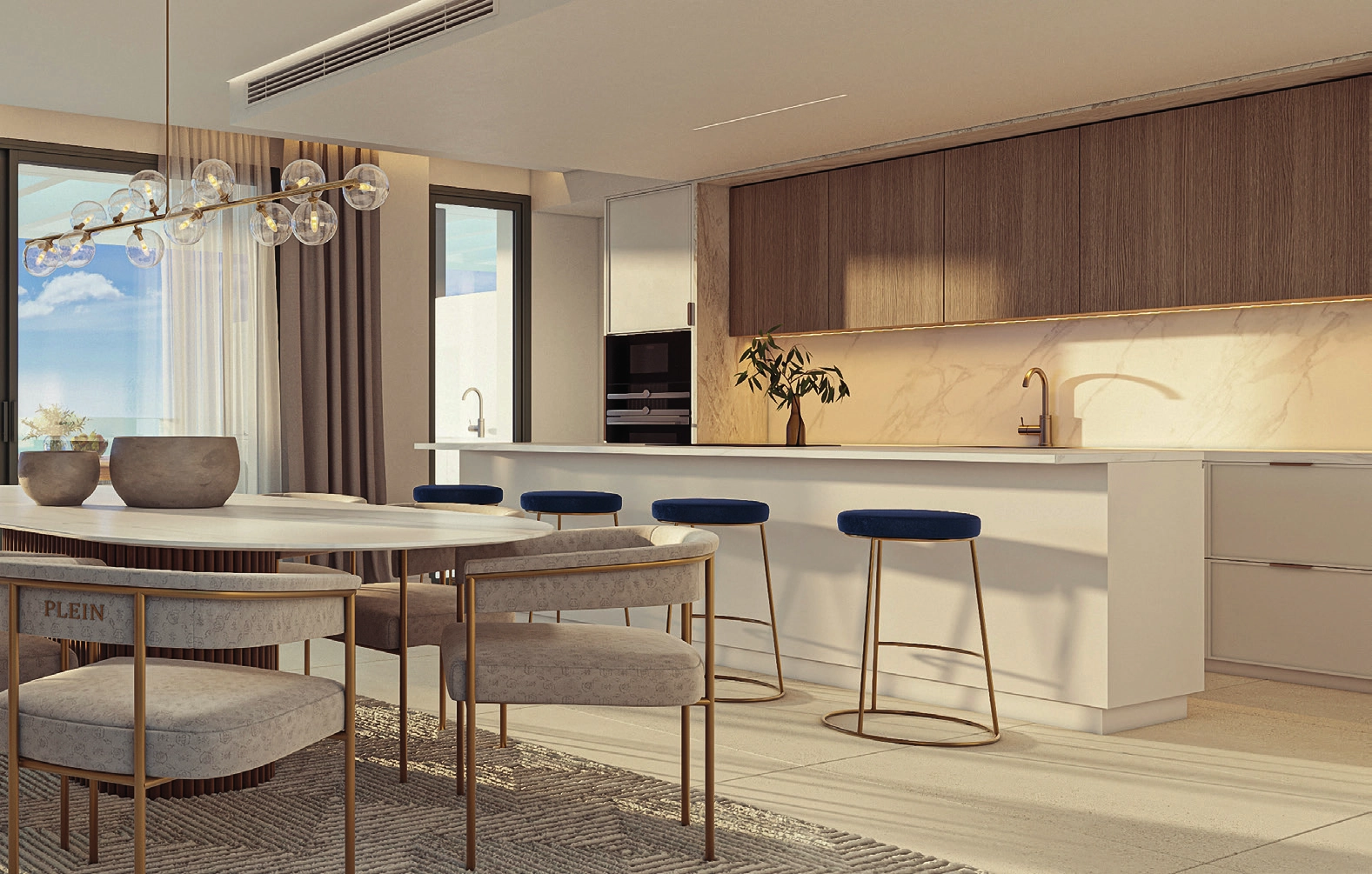 Moderne Küchen sind voll ausgestattet mit hochwertigen Geräten und edlen Oberflächen.