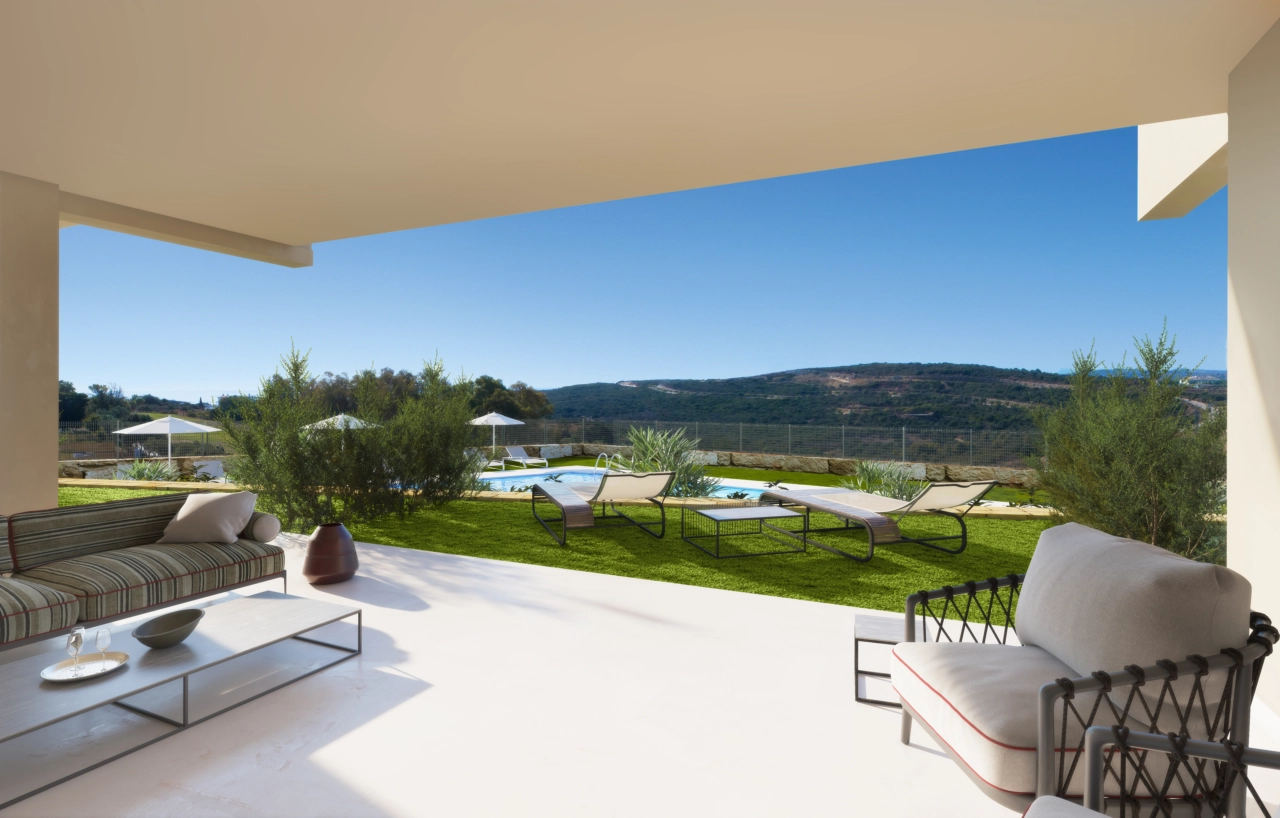 Die Erdgeschosswohnungen verfügen über großzügige private Terrassen und Gärten, die Ihren Wohnraum in den schönen Außenbereich erweitern.