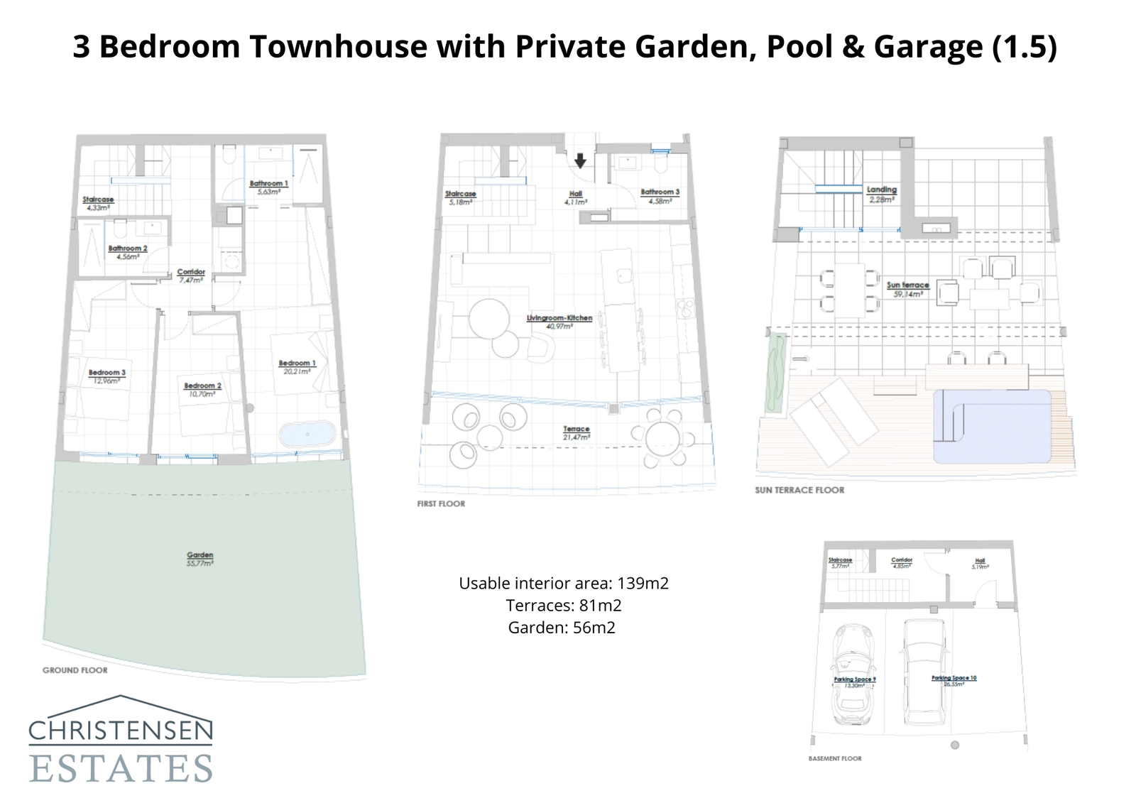 Ein alternatives Design mit 3 Schlafzimmern, das großzügige Wohnbereiche präsentiert, die auf eine Terrasse und einen weitläufigen Gartenbereich übergehen.