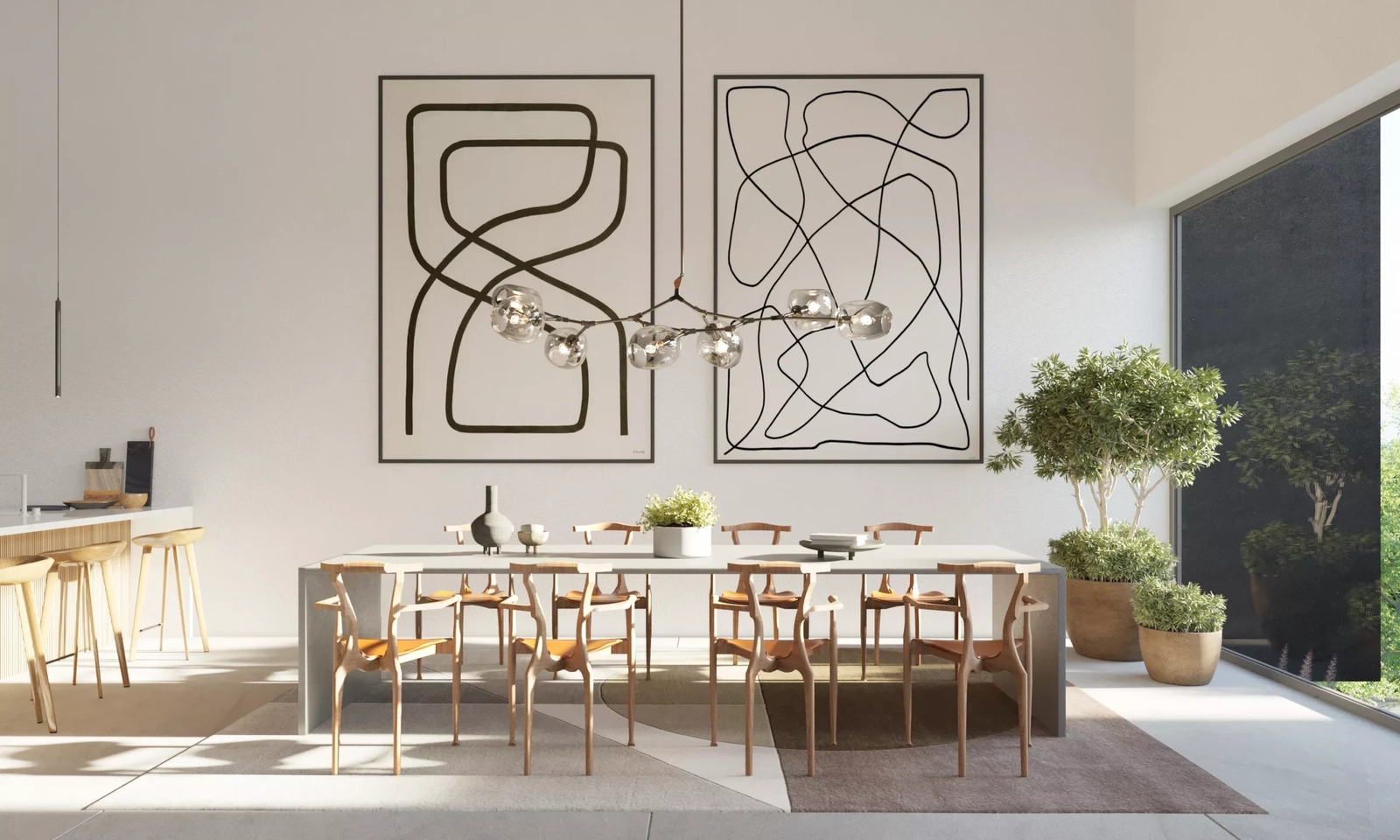 Der elegante Essbereich, perfekt für unvergessliche Abendessen mit Familie und Freunden.