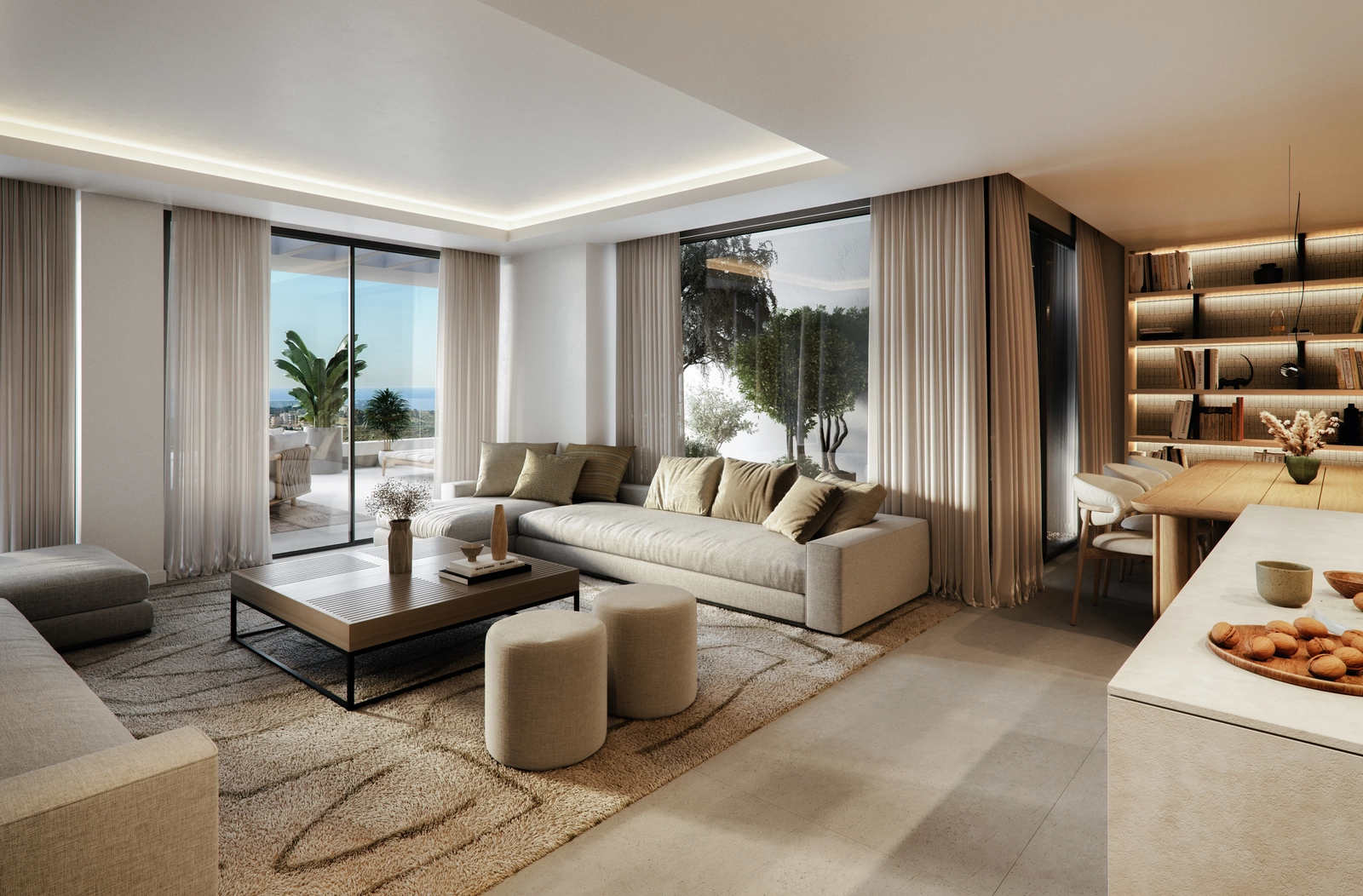 Das elegante Design maximiert das Tageslicht und schafft eine helle und einladende Atmosphäre.