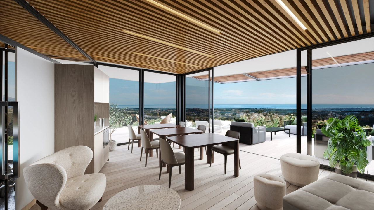 Ein stilvoller Co-Working-Bereich bietet eine produktive Umgebung für Arbeit und Besprechungen.