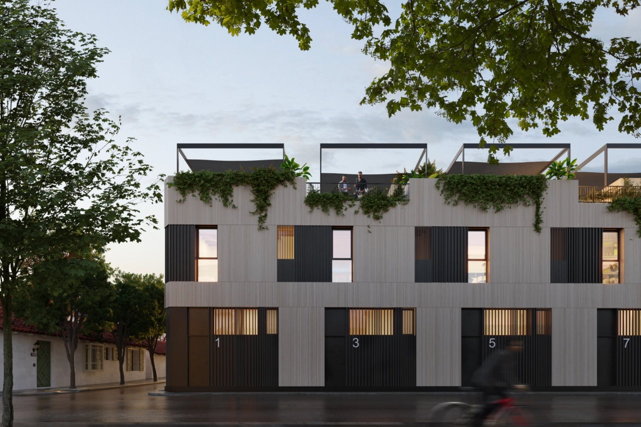 Eine Abendansicht der Anlage, die ihre warme Beleuchtung und elegante Architektur zur Geltung bringt.