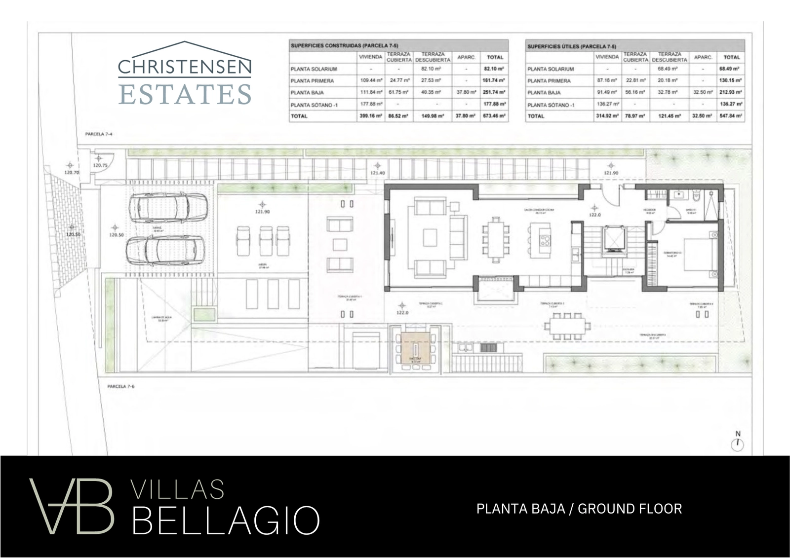 Erdgeschoss: Ein weitläufiger offener Grundriss verbindet die Wohn-, Ess- und Küchenbereiche und geht nahtlos über in die Hauptterrasse, den privaten Garten und das Schwimmbad.